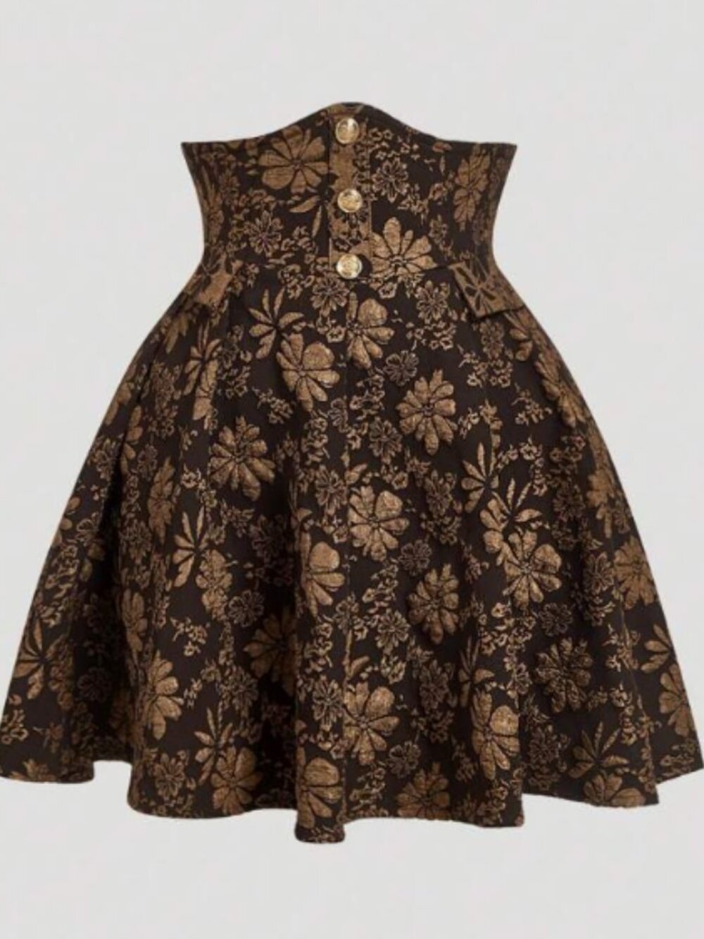 SHEIN MOD Plus Size High-Waisted Jacquard Button Decor Skirt
